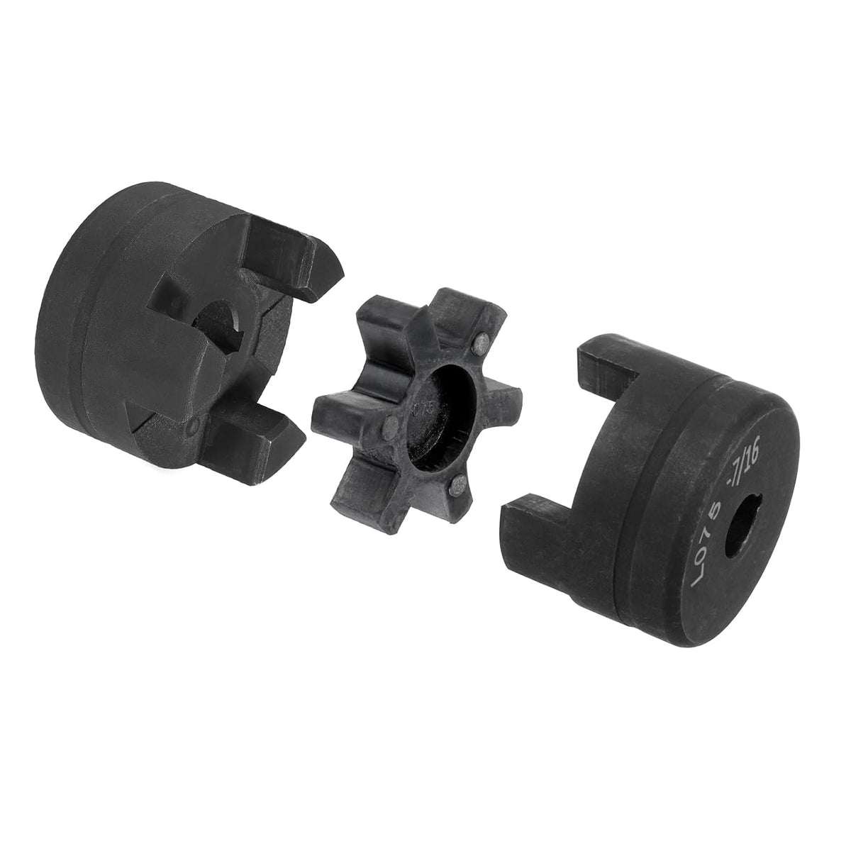 uxcell 7/16" to 3/4" L075 Flexible 3-Piece L-Jaw Coupling Coupler Set & Buna-N NBR Rubber Spider for Log Splitter Hybrid Equipment