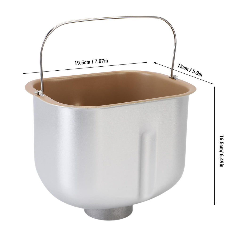 NOENNULL Bread Machine Baking Bucket Stainless Steel Bread Maker Inner Replacement Part for Home Commercial Bakeries
