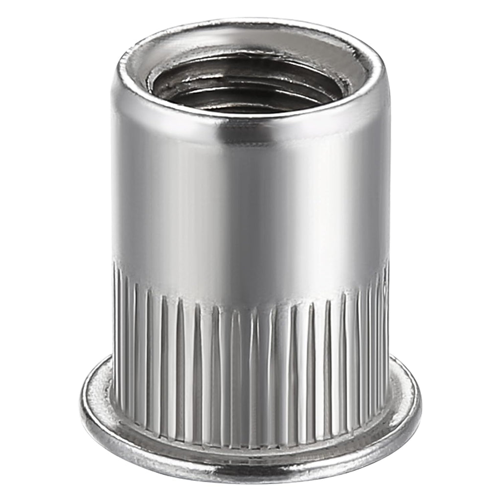 Wensilon 20Pcs Rivet Nut M12 Metric Stainless Steel 304 Finish Flat Head Rivnut Threaded Insert Nut Knurled Body