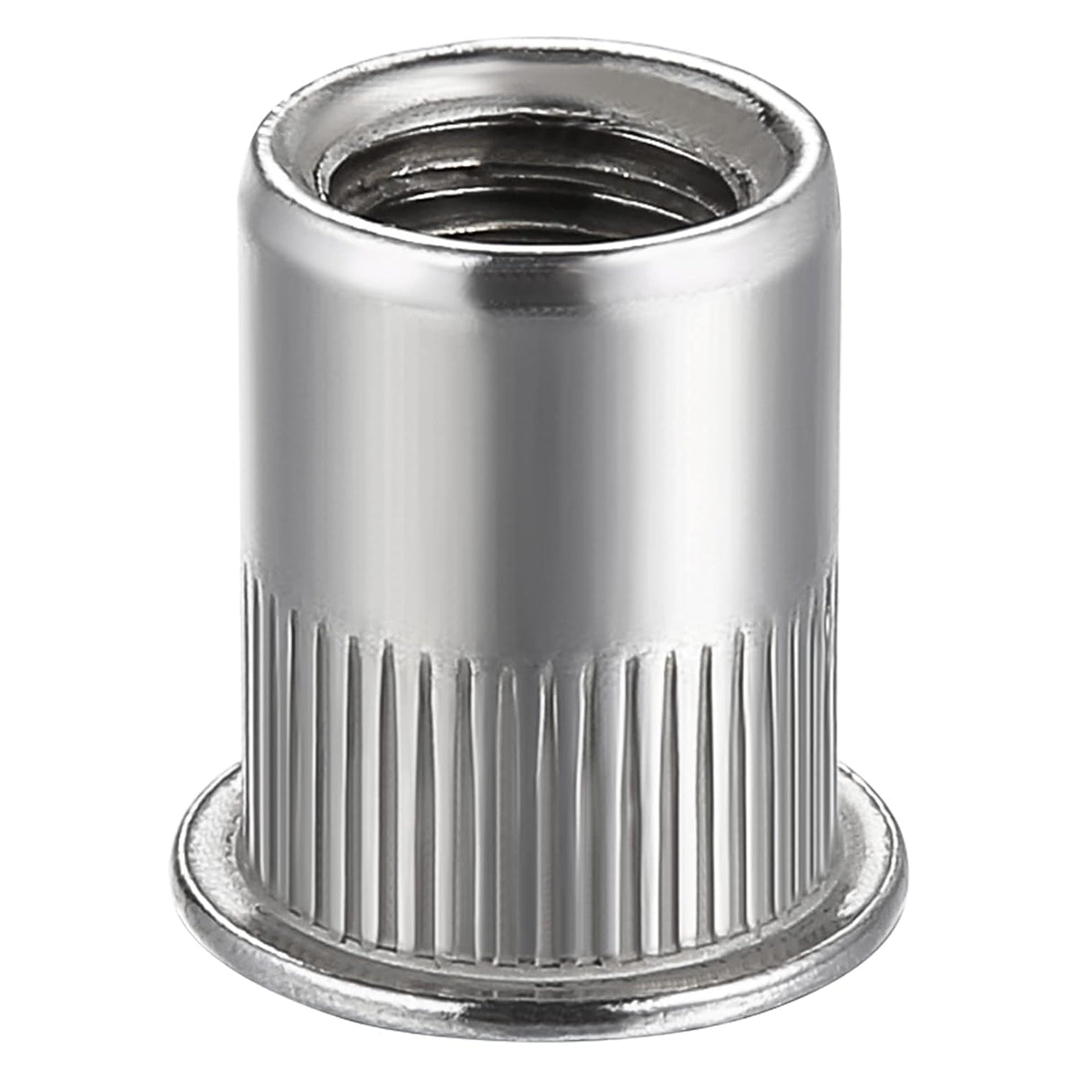 Wensilon 20Pcs Rivet Nut M12 Metric Stainless Steel 304 Finish Flat Head Rivnut Threaded Insert Nut Knurled Body