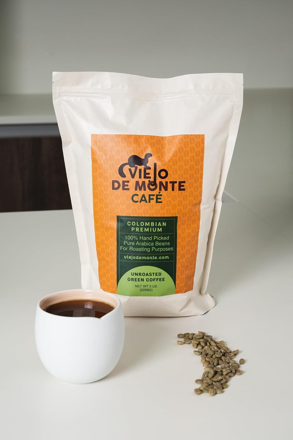 VIEJO DE MONTE Green Coffee Beans, Unroasted Whole Bean, 5 lbs | Specialty Grade for Fresh Roast | Perfect for Home