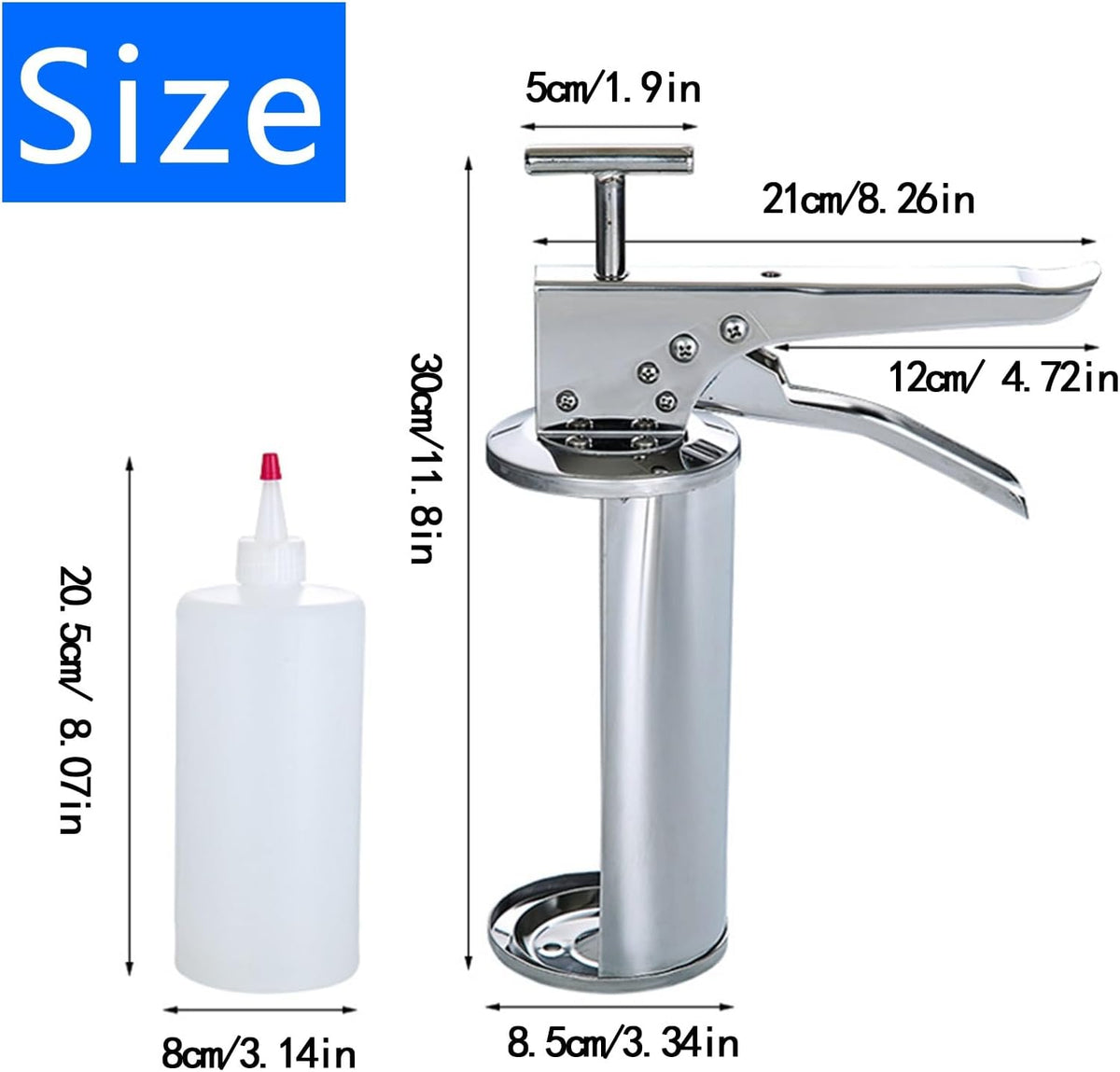 Burger Sauce Dispenser, Quantitative Sauce Gun with Squeeze Bottles, 650ml Salad Dressing Dispenser for Precise