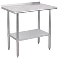 Stainless Steel Prep Table 24''x36'' Workbench with Backsplash