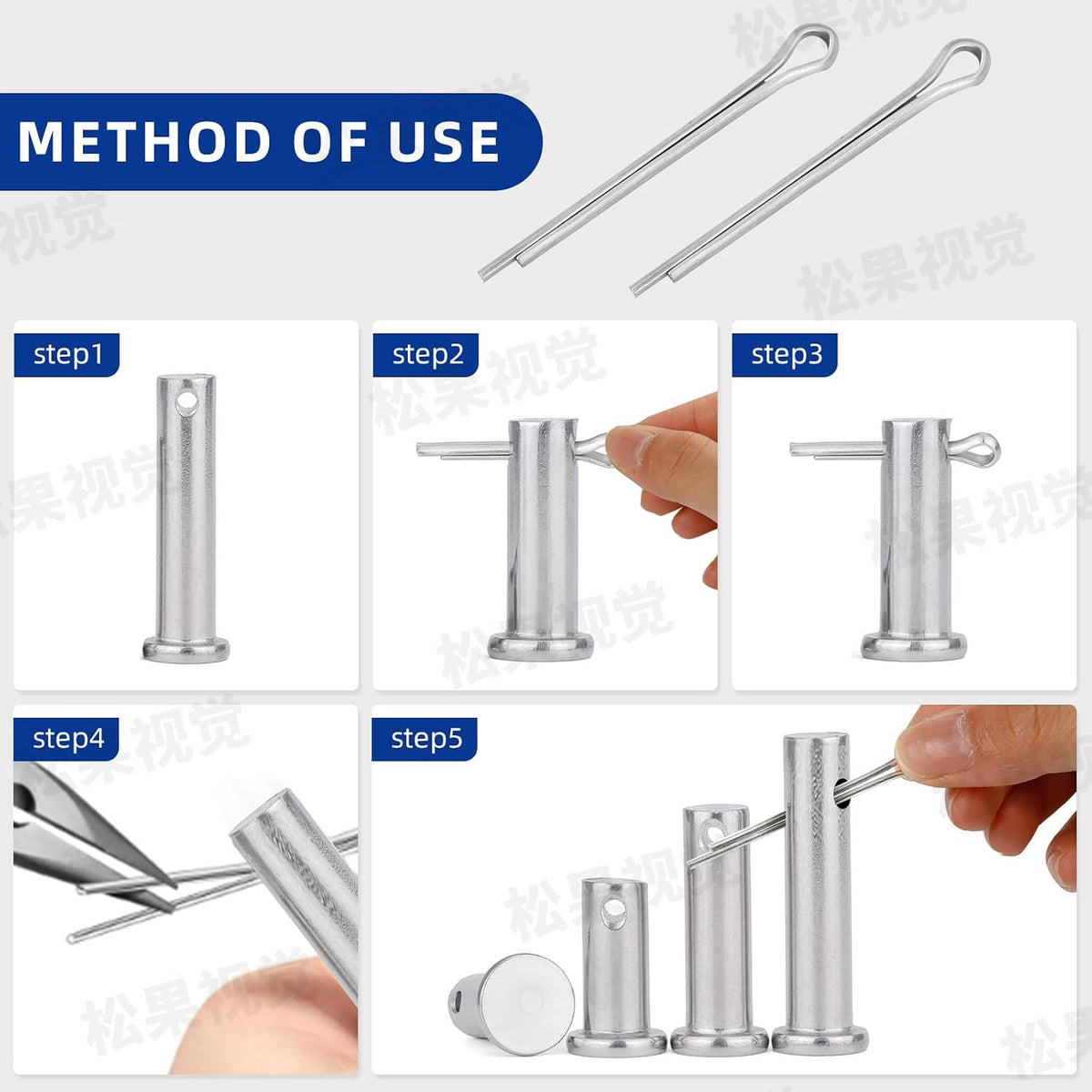 180 Pcs Cotter Pins Assortment Kit, 7 Sizes