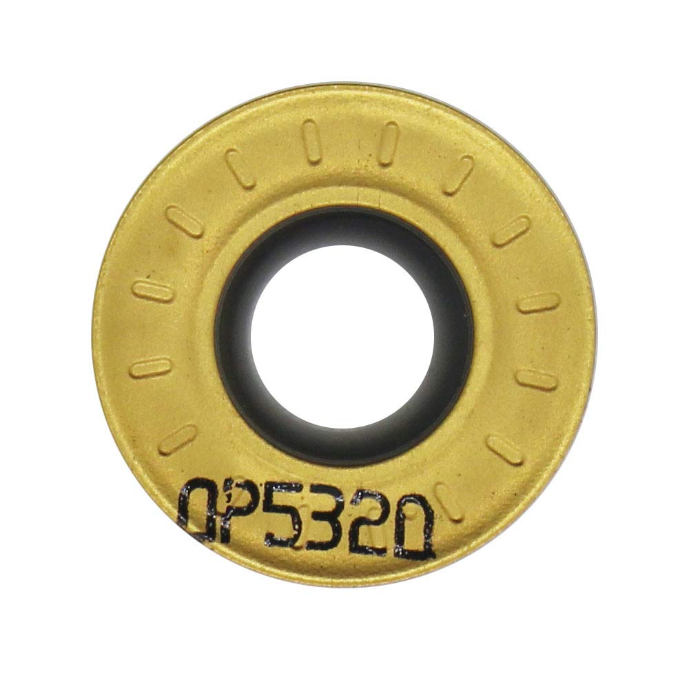 10pcs Carbide Milling Insert RPMT1204 （ R6）Round,CNC Milling Machine Indexable Milling Insert,Tungsten Steel Surface Golden Coating, Very Suitable for Processing Steel and Stainless Steel.