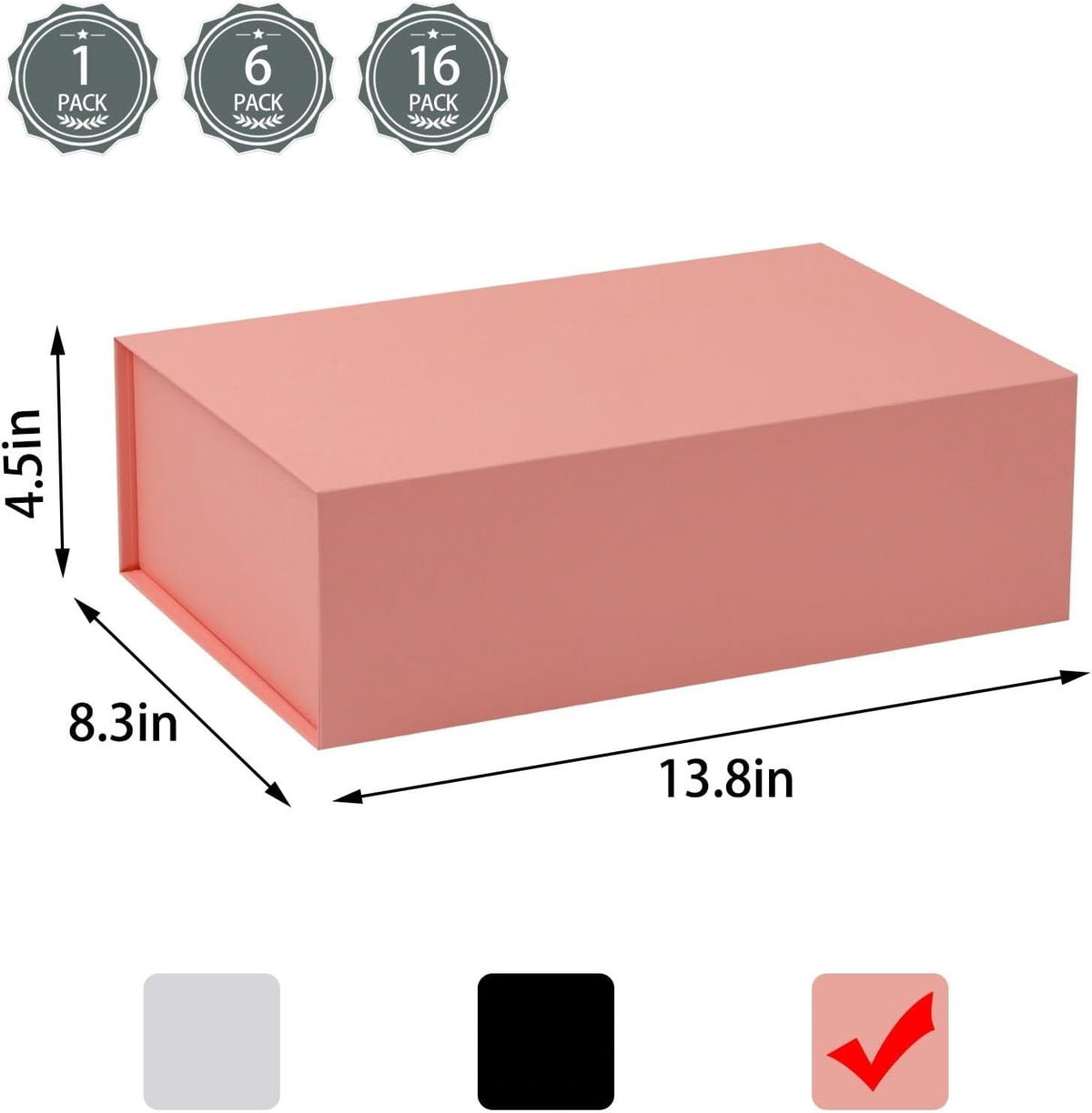 Pink Gift Boxes Bulk 16 Pack 13.8x8.3x4.5 Magnetic Gift Boxes