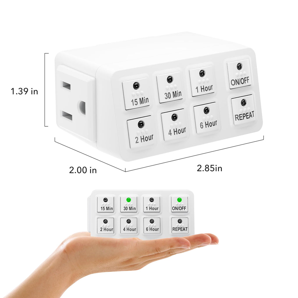 BN-LINK 2 Pack Indoor Countdown Timer with Repeat Function, 3-Prong