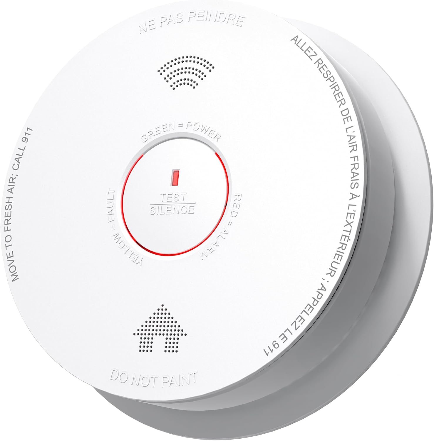 Smoke Detector Carbon Monoxide Detector Combo 10 Year Battery with Bilingual Voice Alerts,Fire Smoke & Carbon