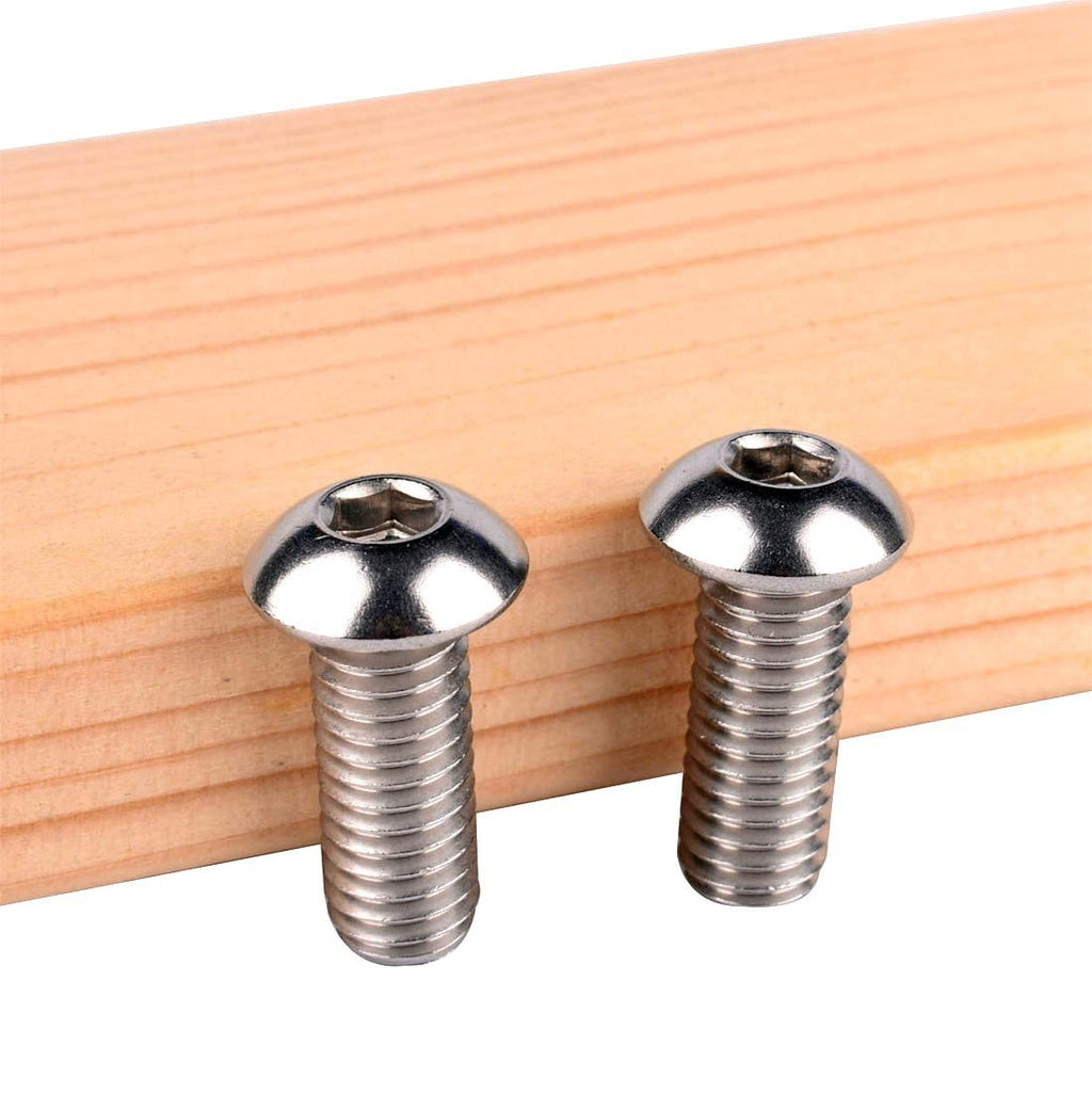 #10-24 x 5/8" Button Head Socket Cap Bolts Screws, 304 Stainless Steel 18-8, Allen Hex Drive, Fully Machine Thread, Quantity 30Pcs