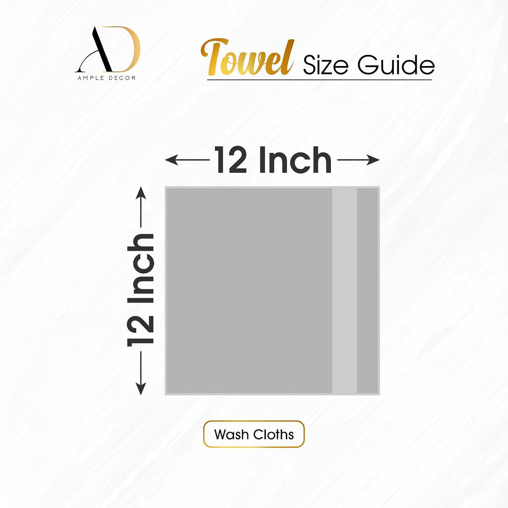 100% Cotton Washcloths 12x12 Inches, 600 GSM, Soft & Absorbent, Durable, Set of 5, Yellow