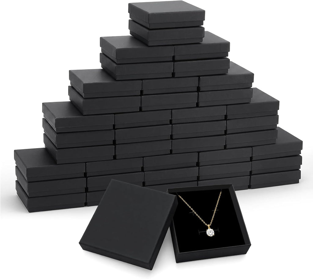 Jewelry Gift Boxes, 40 Pack 3.5x3.5x1 Inch, Black