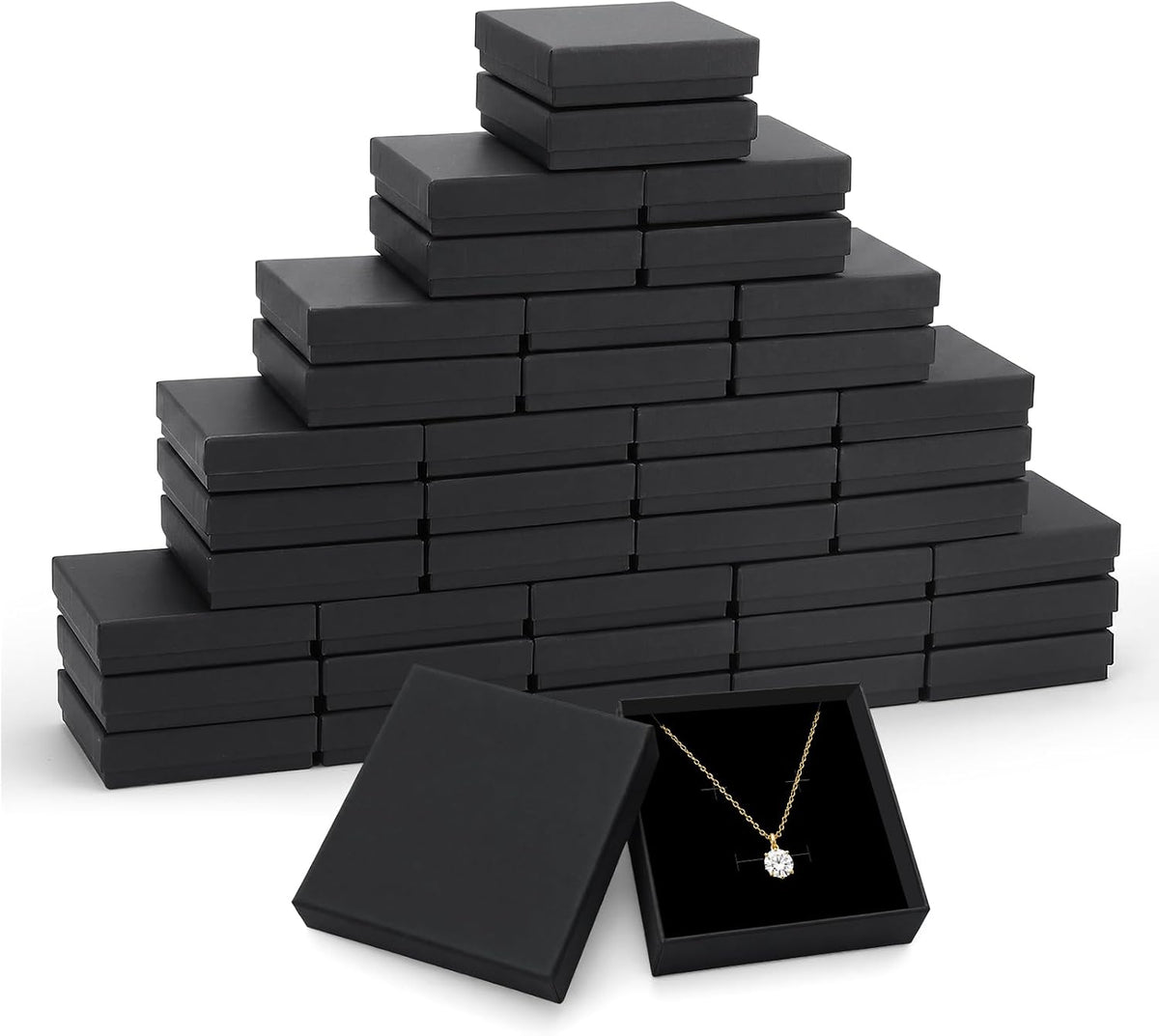 Jewelry Gift Boxes, 40 Pack 3.5x3.5x1 Inch, Black