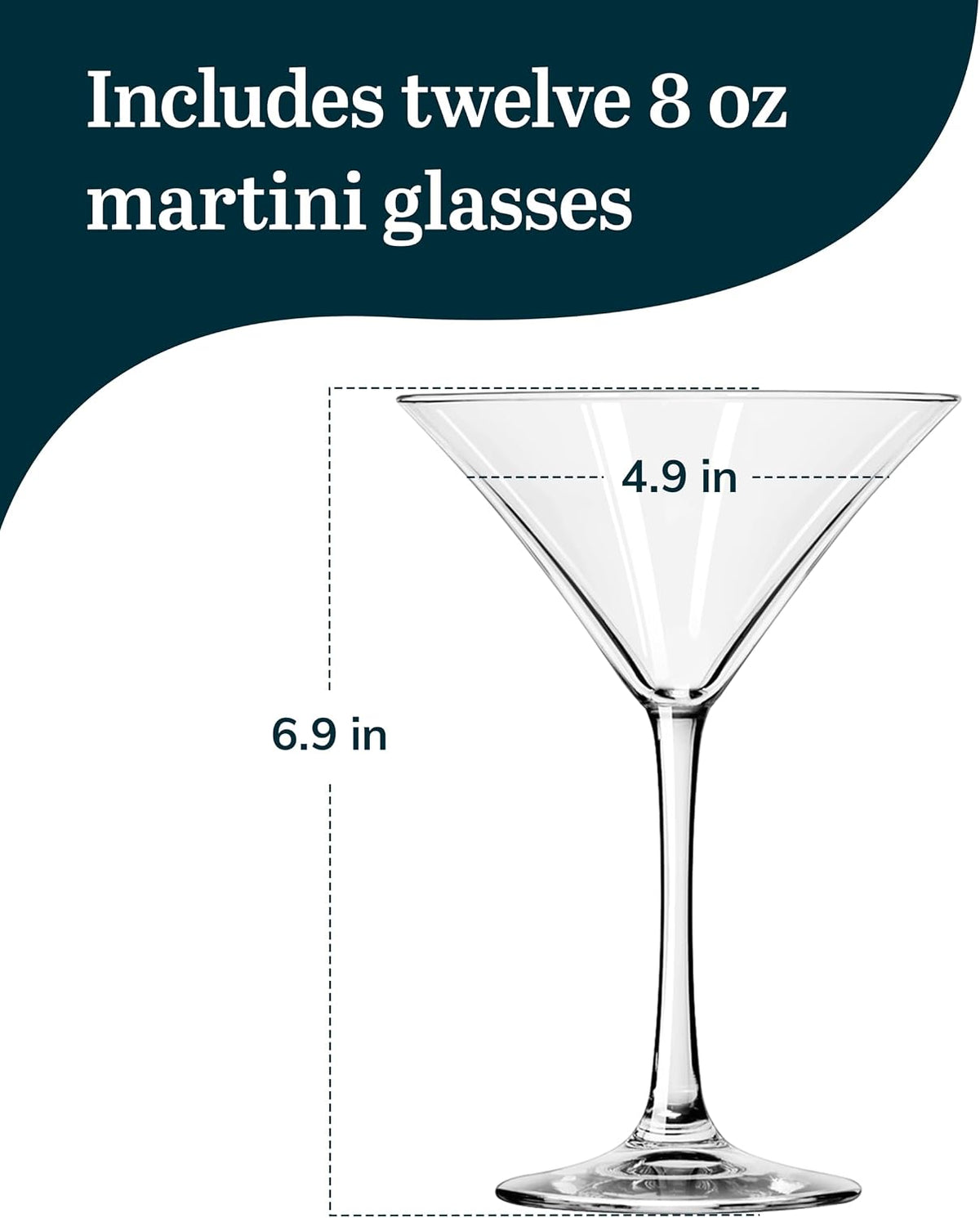 Glassware 7512 Vina Martini Glass, 8 oz. (Pack of 12)