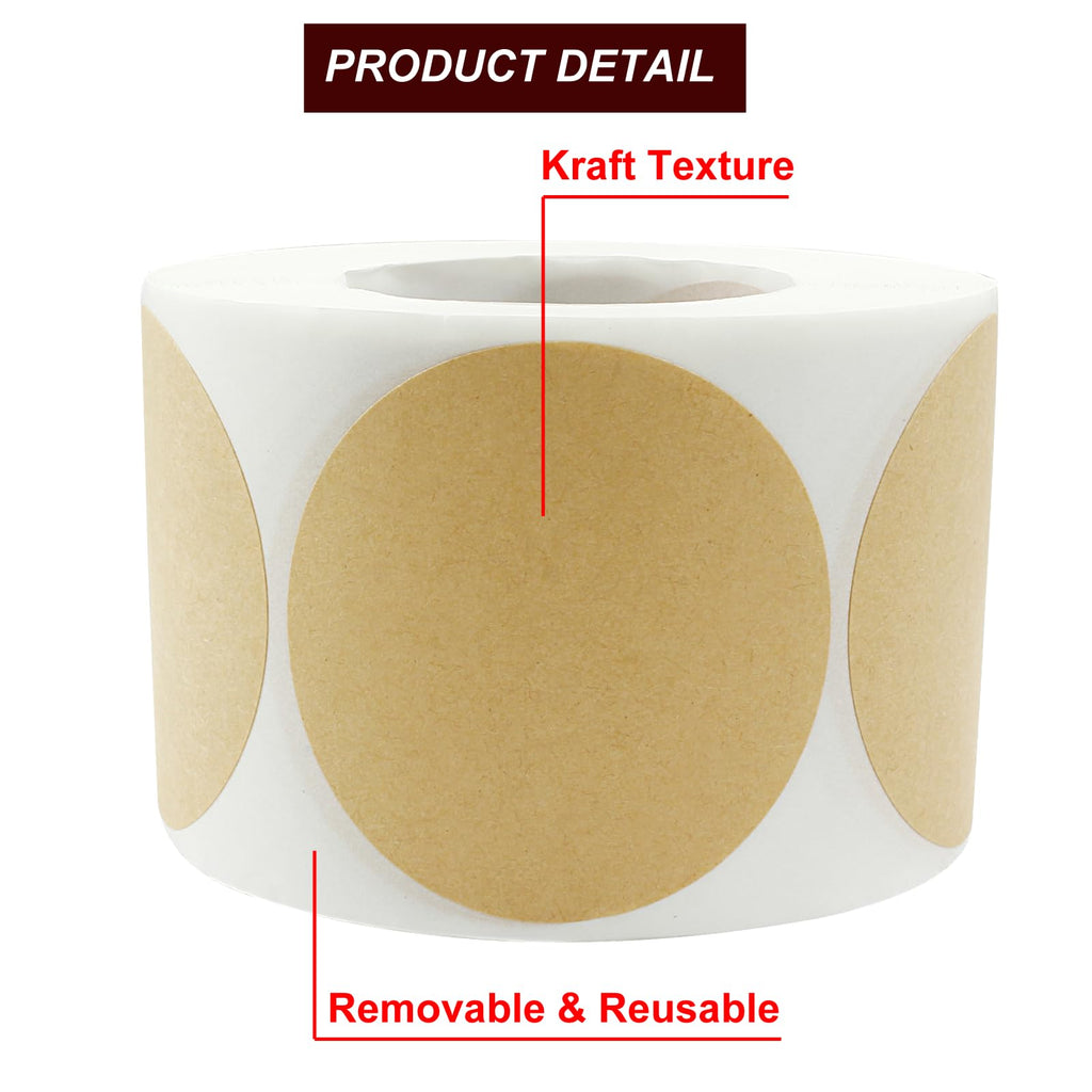 2 Inch Kraft Code Dot Stickers