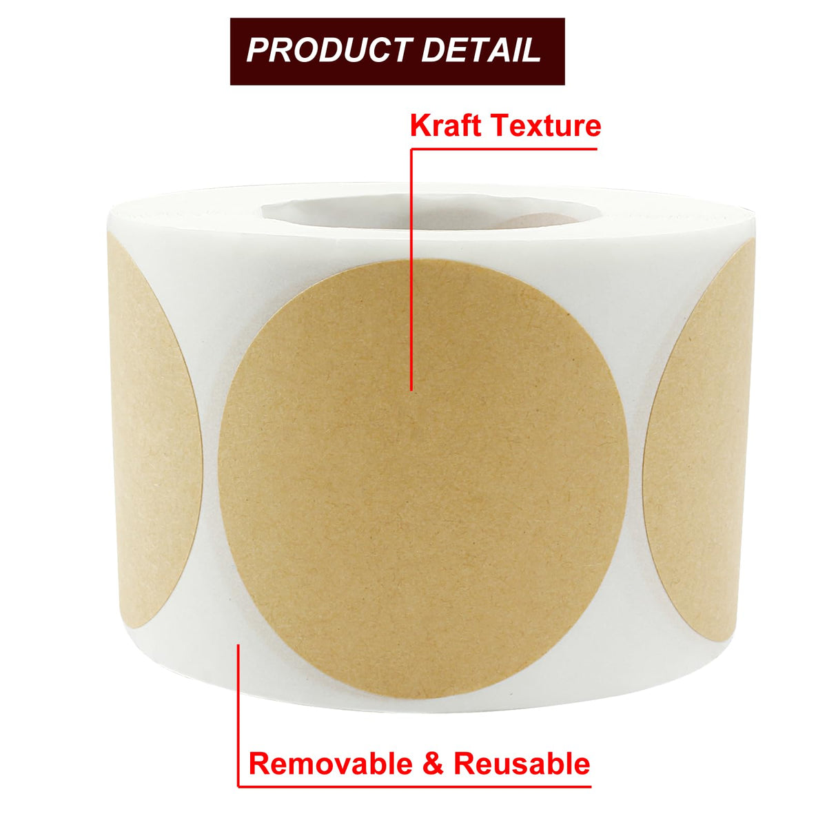 2 Inch Kraft Code Dot Stickers
