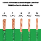8 AWG THHN Stranded Bare Copper Wire 25FT Green Grounding Wire, Electrical Wire, 600V Rated Building Wire, Ideal for Panel Wiring, Grounding, Lighting Circuits, Control Systems
