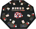 Poker Table Topper - Foldable Texas Hold 'Em Set with Carry Case, 300 Poker Chips, 2 Decks of Cards, and Dealer and