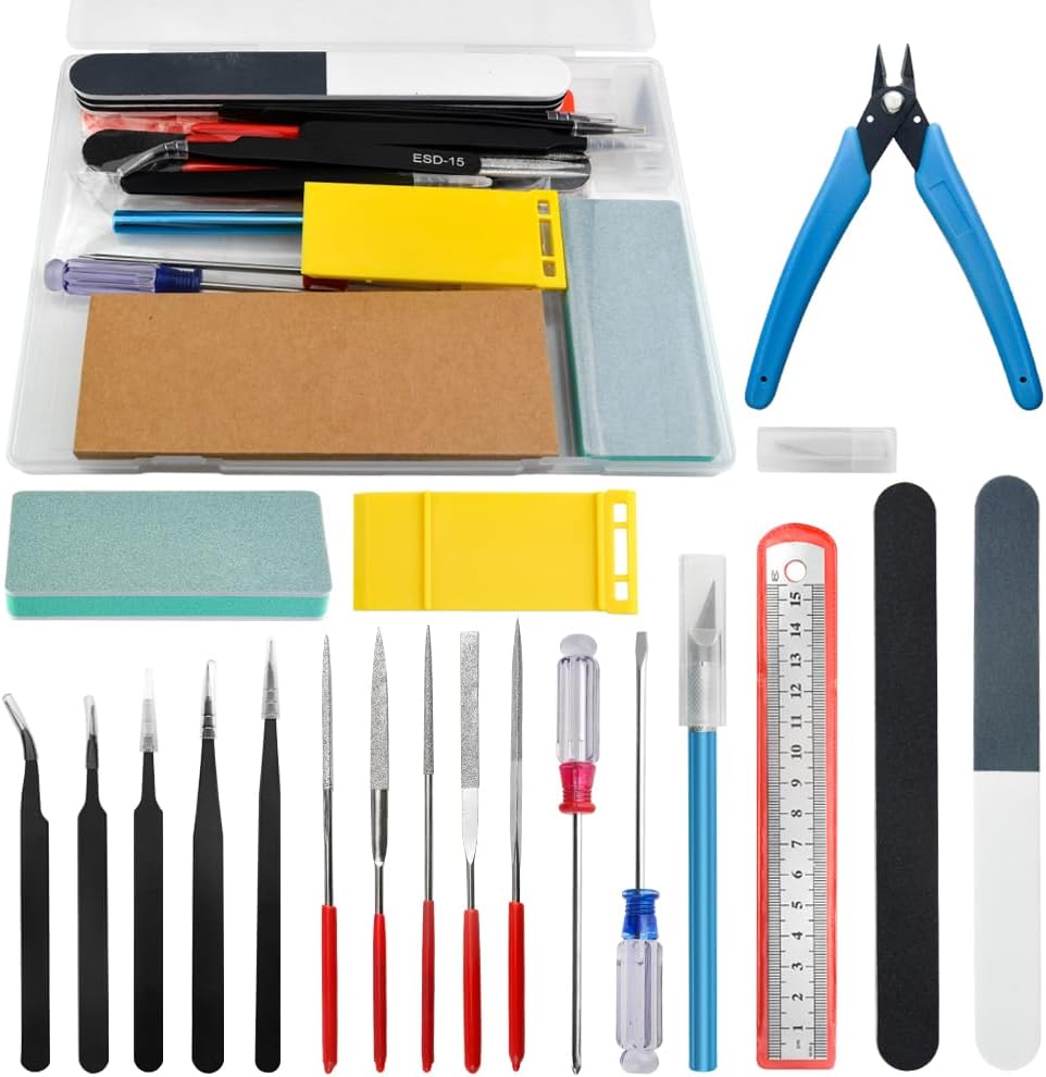 Professional 20 PCS Model Tools Kit Modeler Basic Tools Craft Set Hobby Building Tools Kit for Gundam Car Model