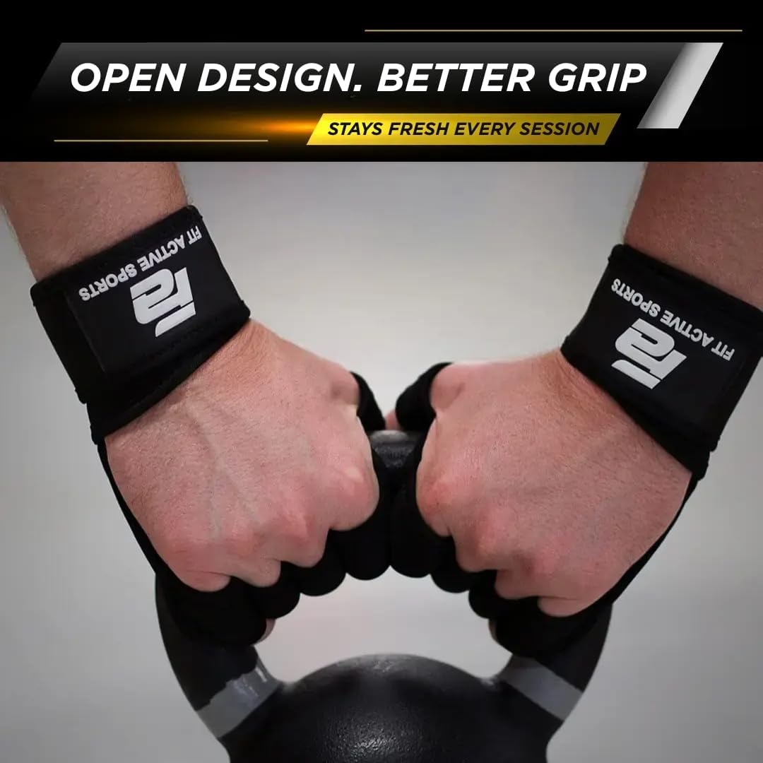 New Ventilated Weight Lifting Workout Gloves with Built-in Wrist Wraps for Men and Women - Great for Gym Fitness