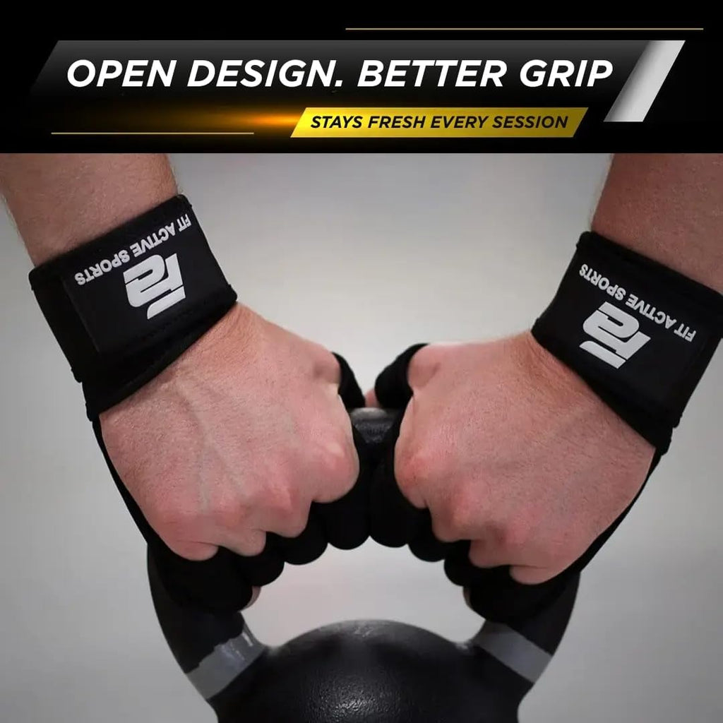 New Ventilated Weight Lifting Workout Gloves with Built-in Wrist Wraps for Men and Women - Great for Gym Fitness