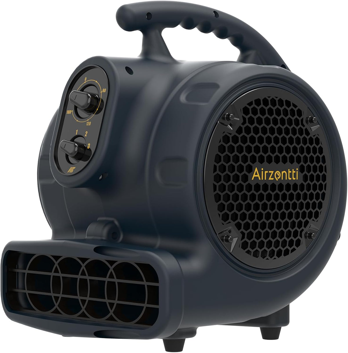 1100 CFM 3-Speed Industrial Air Mover Floor Blower Fan with Timer | 1/4 HP High Velocity Industrial Floor & Carpet