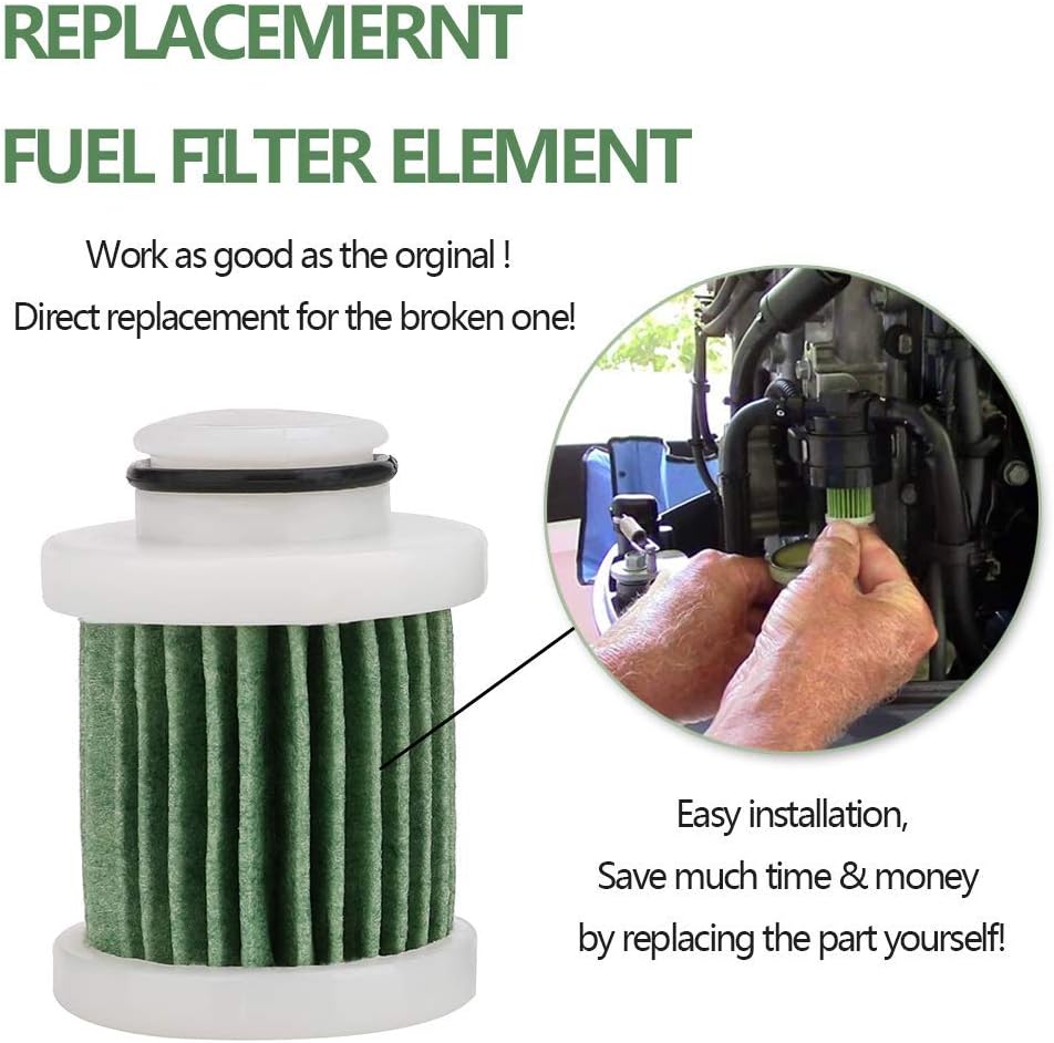 2PCS Primary Fuel Filter Element Compatible with Yamaha # 6D8-WS24A-00-00