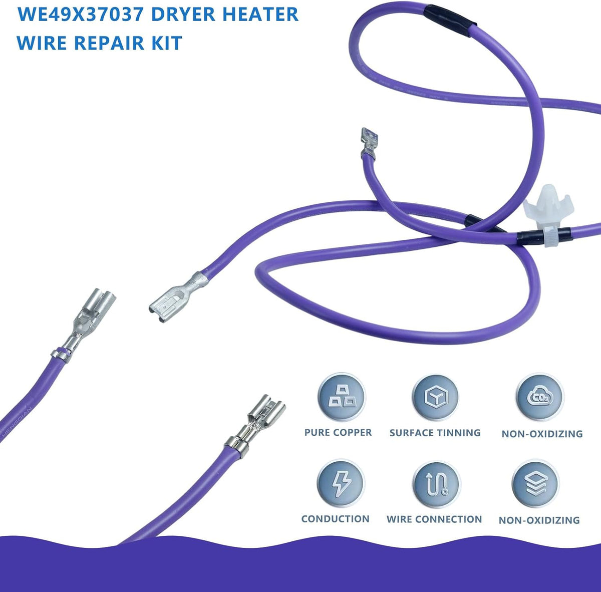 WE49X37037 Dryer Heater Wire Repair Kit Compatible with GE & Hotpoint Dryers