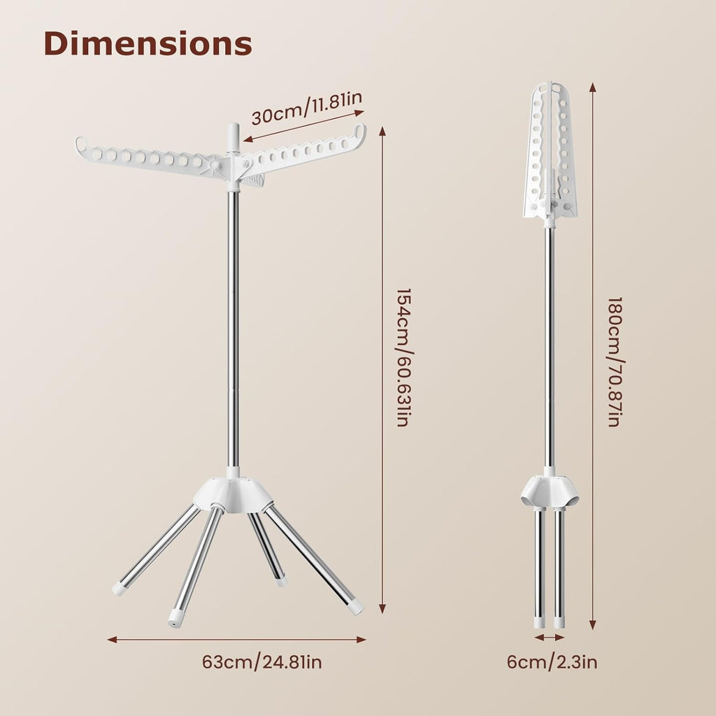 Foldable Clothes Drying Rack, Rotatable Free Standing drying rack , 1 Layer | 360°rotatable foldable clothes drying
