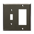 ENERLITES Combination Toggle Switch & Decorator Receptacle Metal Wall Plate
