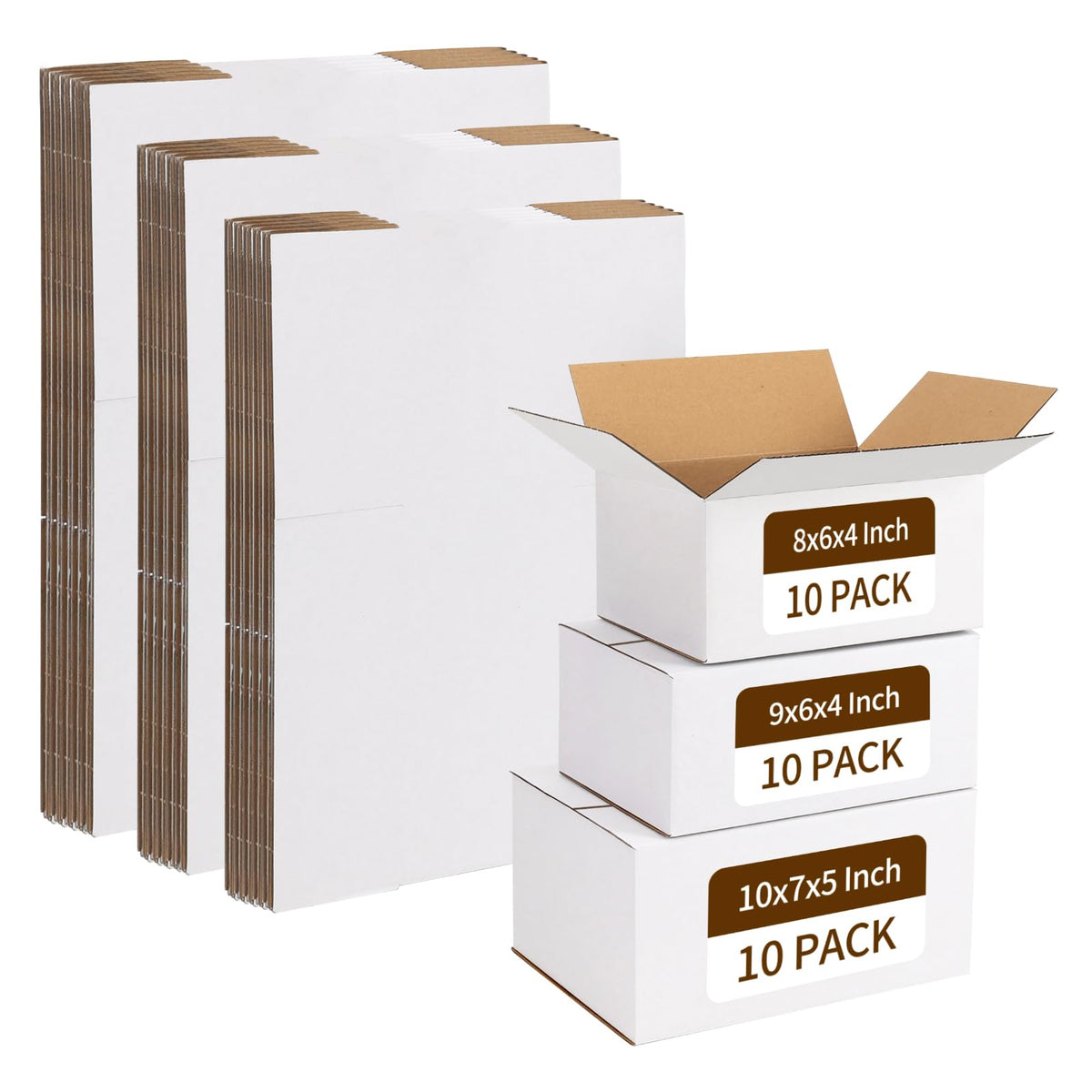 30 Pack Shipping Boxes Assorted Sizes 8x6x4 & 9x6x4 & 10x7x5