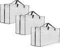 3 Pack Heavy Duty Moving Bags, Extra Large Clear Storage Bags with Zipper and Handles, Moving Boxes & Storage Bins