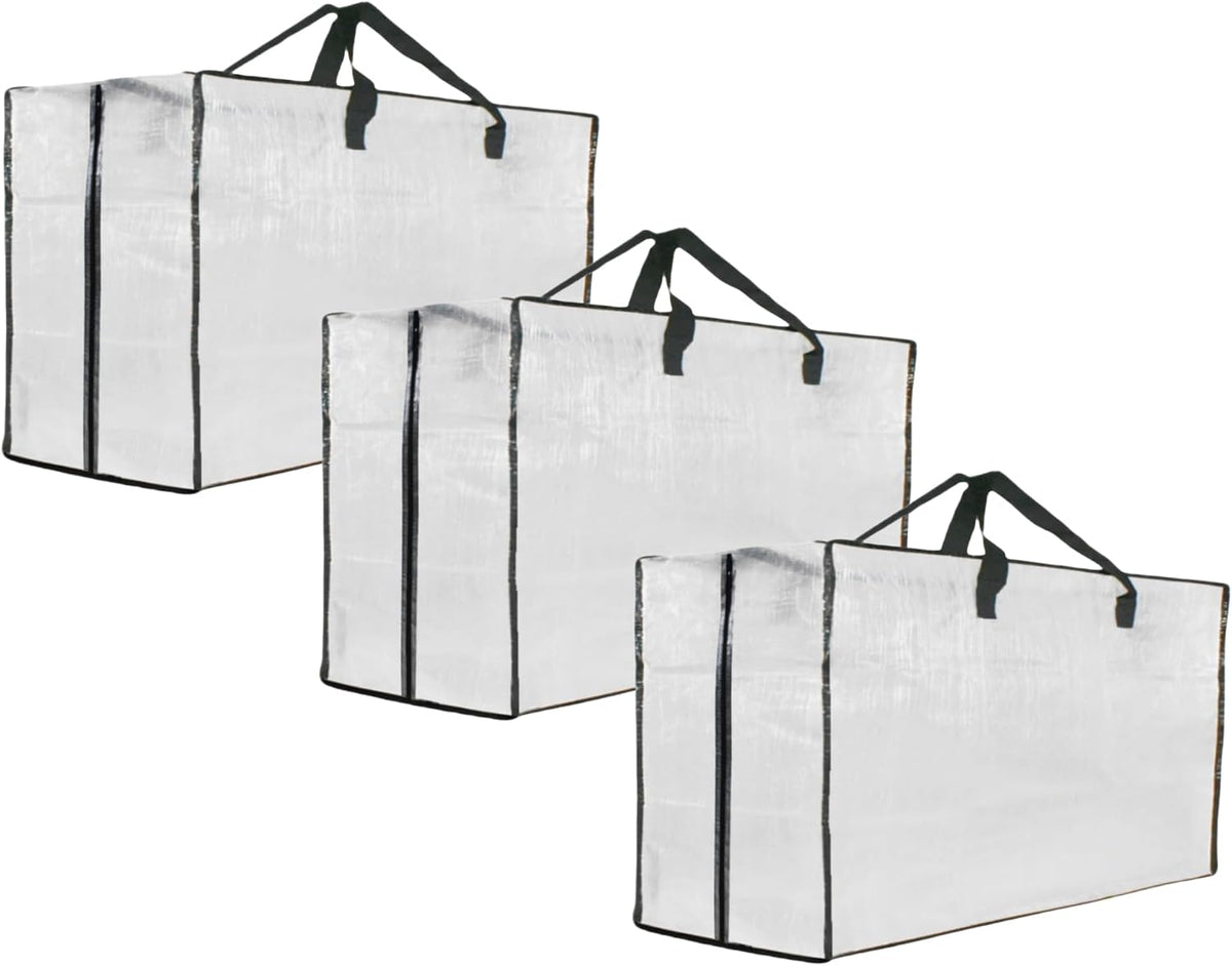 3 Pack Heavy Duty Moving Bags, Extra Large Clear Storage Bags with Zipper and Handles, Moving Boxes & Storage Bins