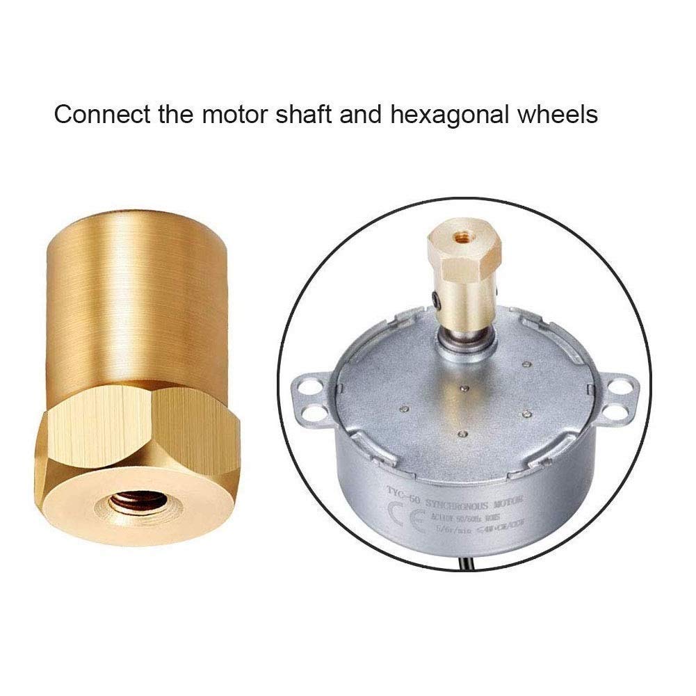 6PCS Synchronous Synchron Turntable Motor 50/60Hz AC100~127V CCW/CW 4W with 7mm Flexible Coupling Connector and 6ft Power Cord Switch Plug for Cup Turner,Cuptisserie,or Guide Motor (5-6RPM)