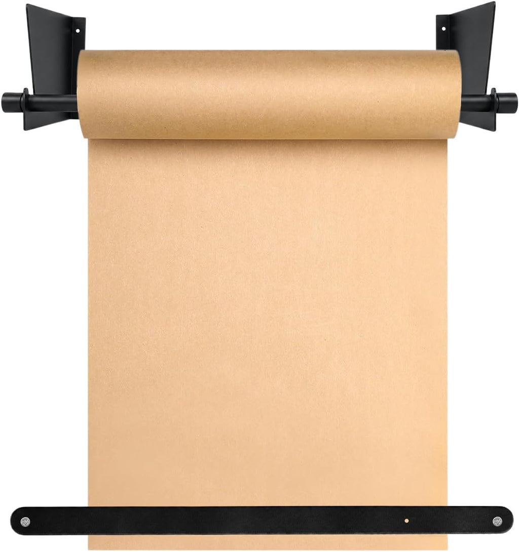 Kraft Paper Dispenser Wall Mount, Adjustable Paper Roll Holder for 18"/24"
