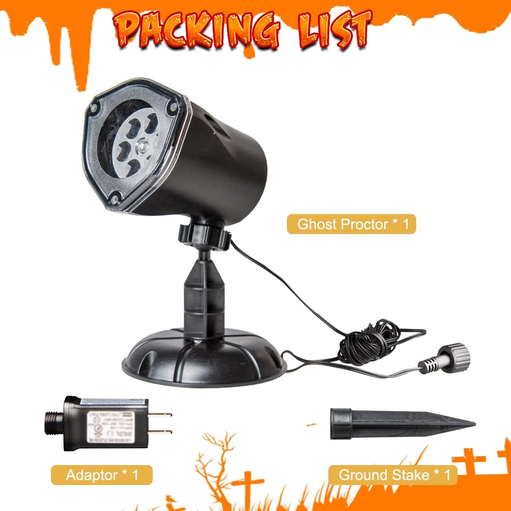 Halloween Projector Lights, Rotating Ghost Projector Halloween, Waterproof Outdoor Halloween Projector, Landscape