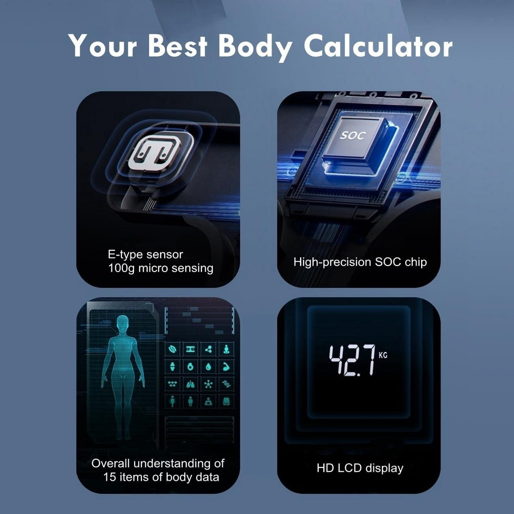 Smart Scale for Body Weight Body Composition Monitor, Bathroom Digital Weighing Scale with BMI, Body Fat, Muscle