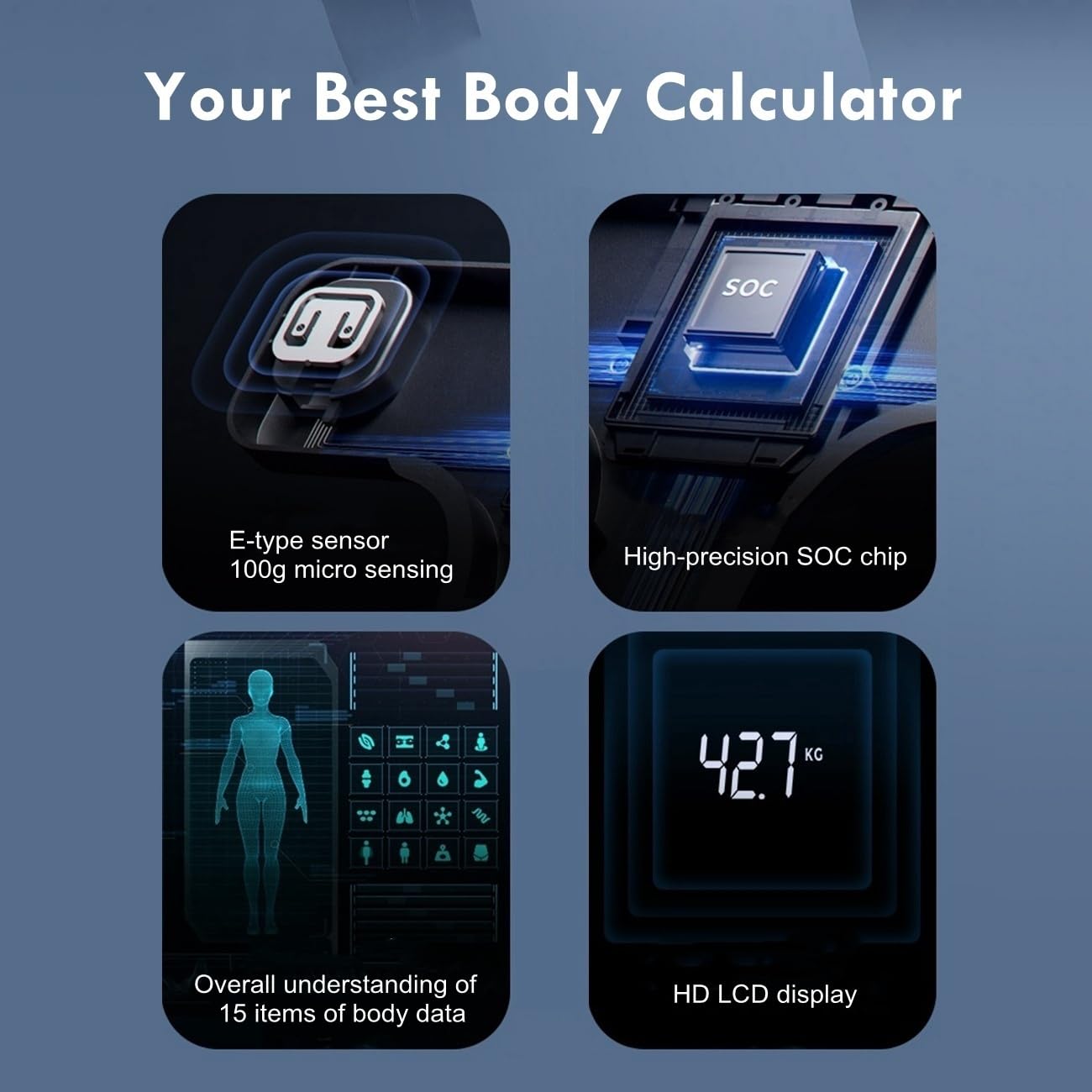 Smart Scale for Body Weight Body Composition Monitor, Bathroom Digital Weighing Scale with BMI, Body Fat, Muscle