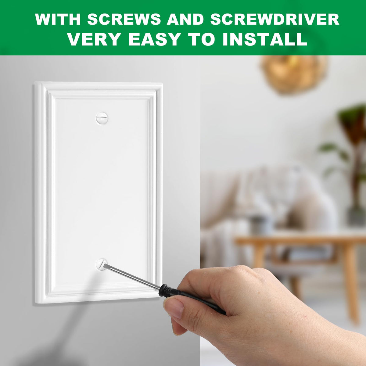 White Modern Decorative Blank Wall Plate Light Switch Cover