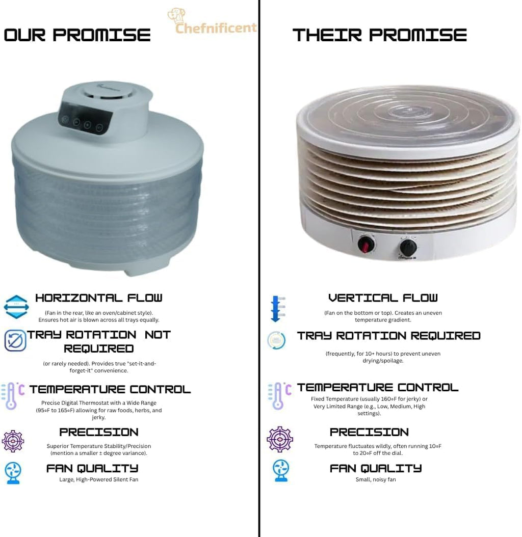 Food Dehydrator DryLite 245 – 5 Tray Adjustable, BPA-Free – 4-Hour Quick Drying, Even Heat, Easy Temp Control –