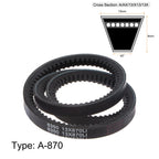 HARFINGTON 2pcs 13x870 Cogged V-Belts AX Section Drive Raw Edge Belt 870mm Inner Girth 13mm Width 8mm Thickness EPDM for Power Transmission