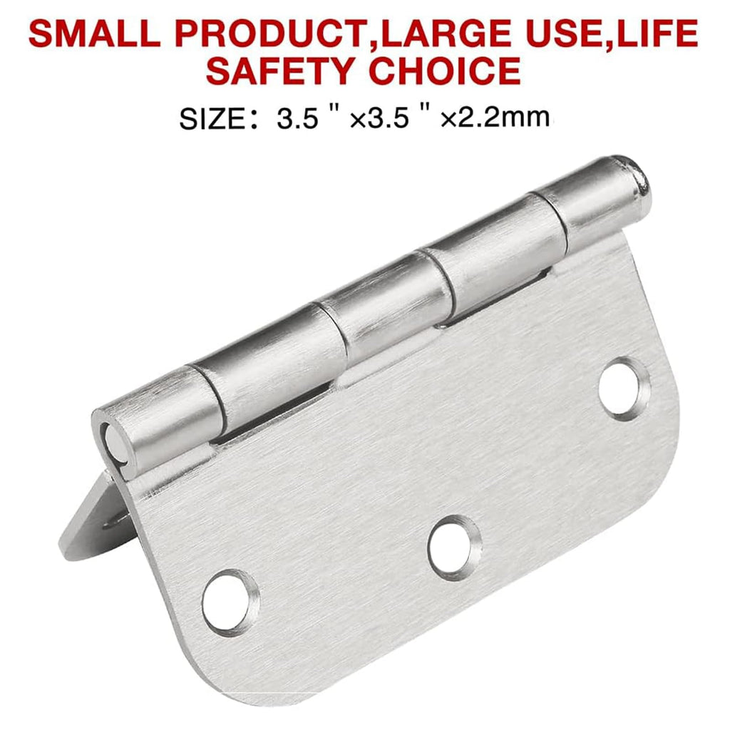 24 Pack Rounded Door Hinges Brushed Nickel 3.5 Inch with 5/8" Radius