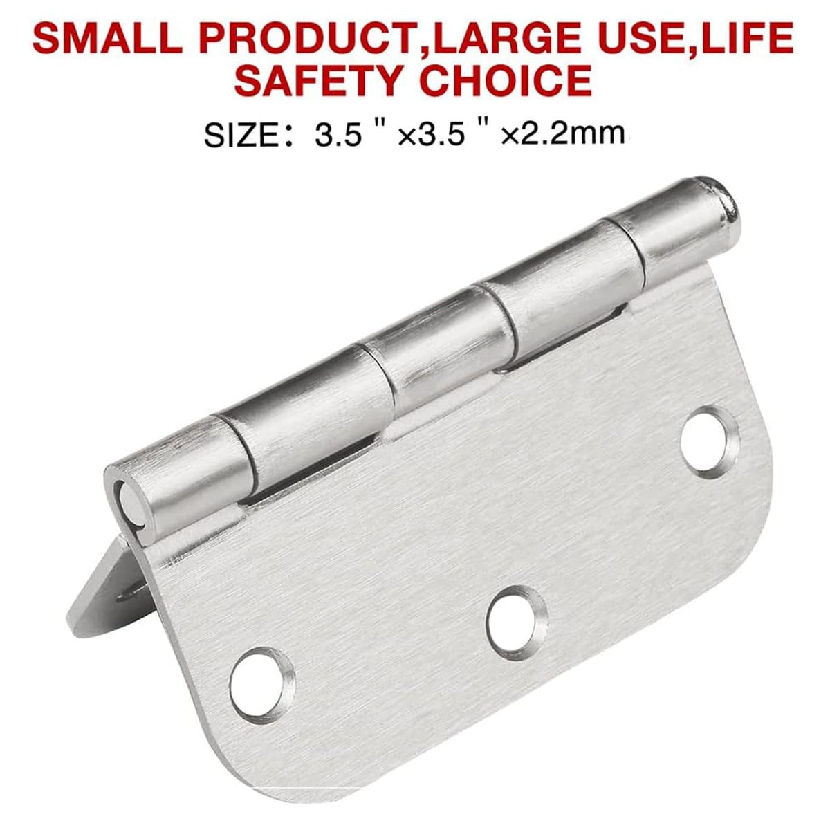 24 Pack Rounded Door Hinges Brushed Nickel 3.5 Inch with 5/8" Radius
