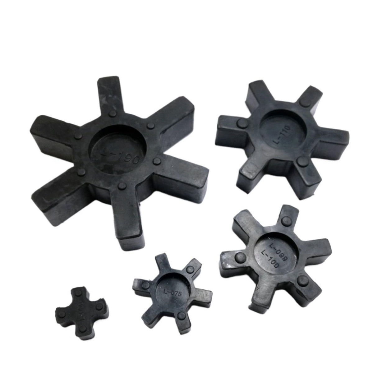 Coupling Buffer pad L-Type Coupling Rubber Elements,Flexible Couplings,Polyurethane Model L35-L225,D035(Black,L50-50 Pieces)
