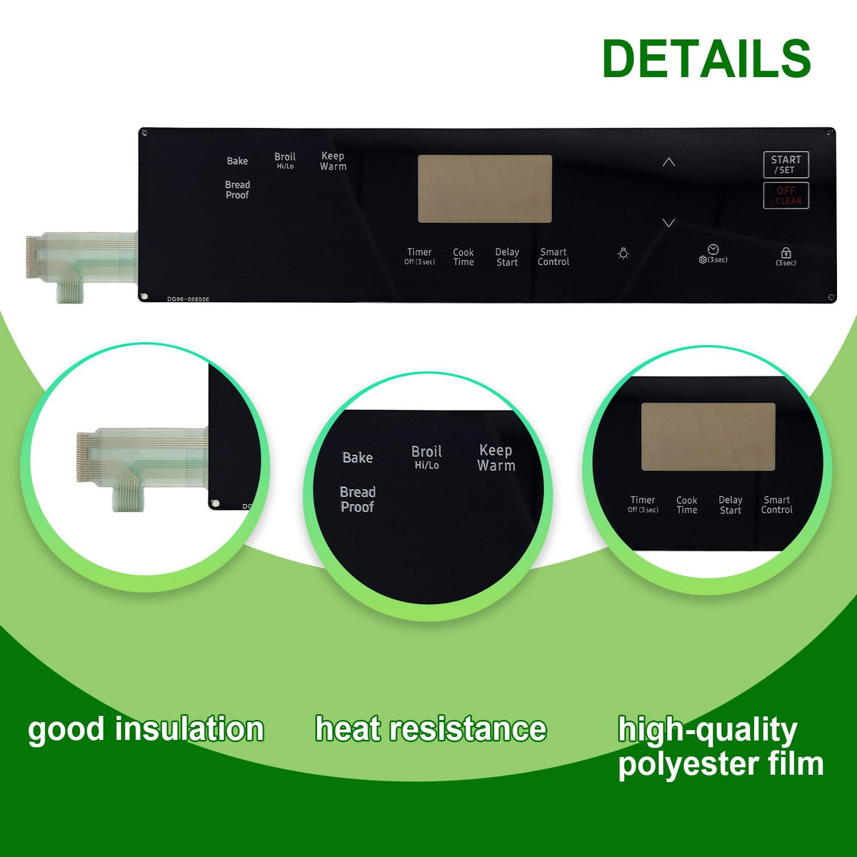 Upgraded DG96-00850E Range Membrane Switch Touchpad Control Panel
