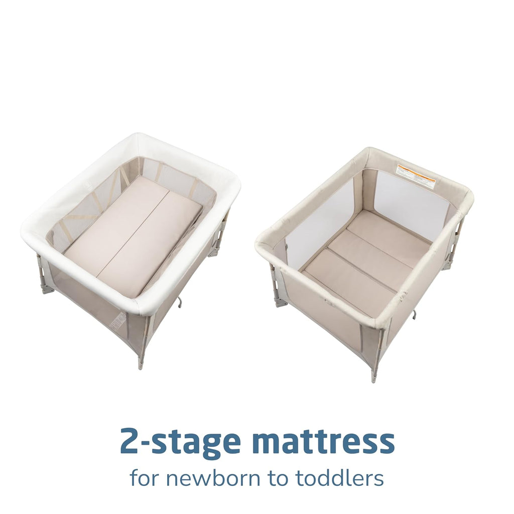 Swift Baby Playard with Mat, Baby Playpen, Play Yard with Bassinet, Portable Playpen for Babies and Toddlers, Classic