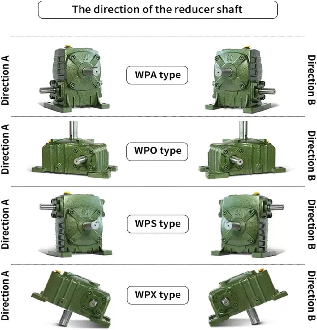 WPA WPS WPO WPX40 50 60 70 80 100 Gearbox Iron Shell Worm Gear Reducer Small Motor Transmission Gears Reduction Box(15-1,WPS80)