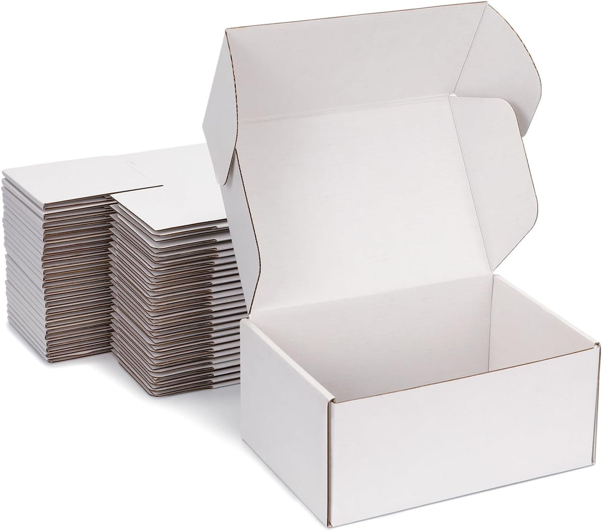 Small Shipping Boxes 9x6x4 Inch (25 Pack) - Sturdy White Corrugated Cardboard Boxes for Small Business, Ecommerce