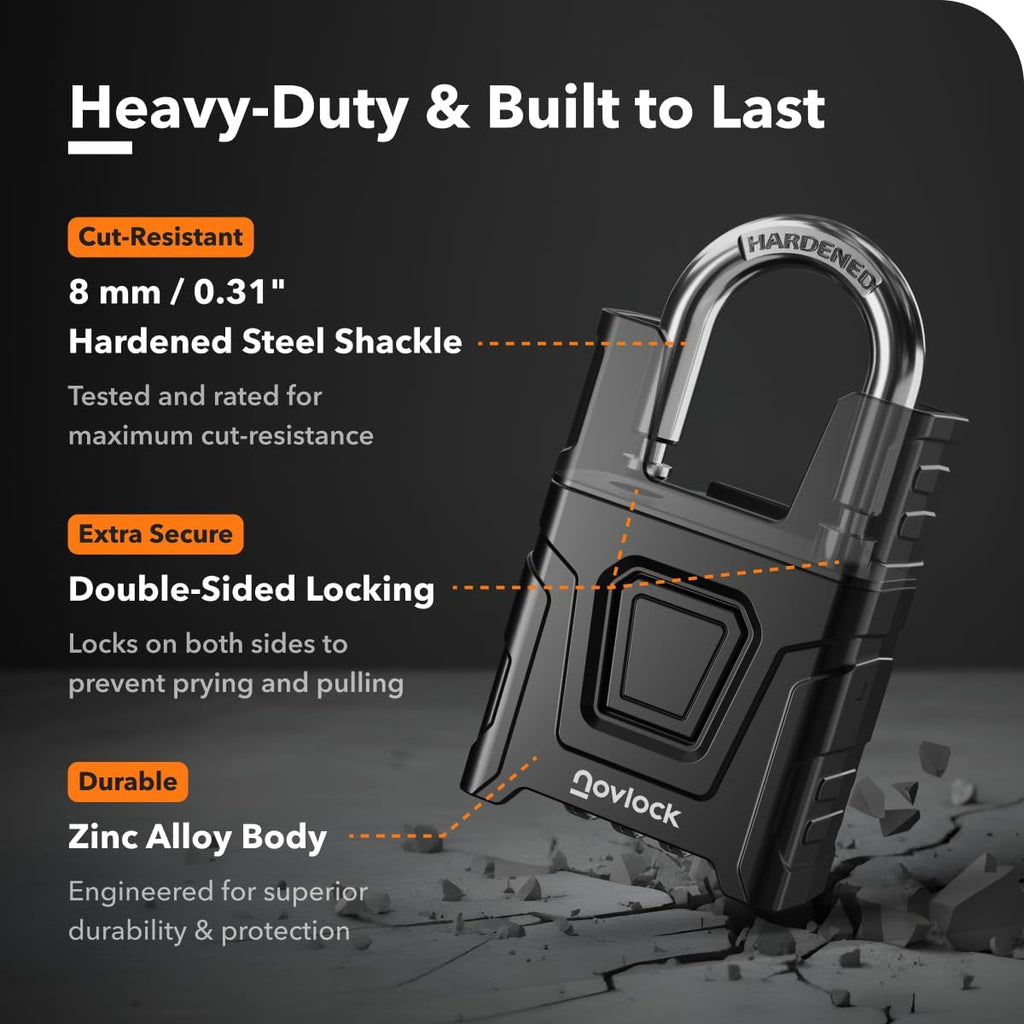 Heavy Duty Outdoor Combination Lock, Padlock with Shrouded Shackle | 0.31” Cut Resistant Protected Shackle