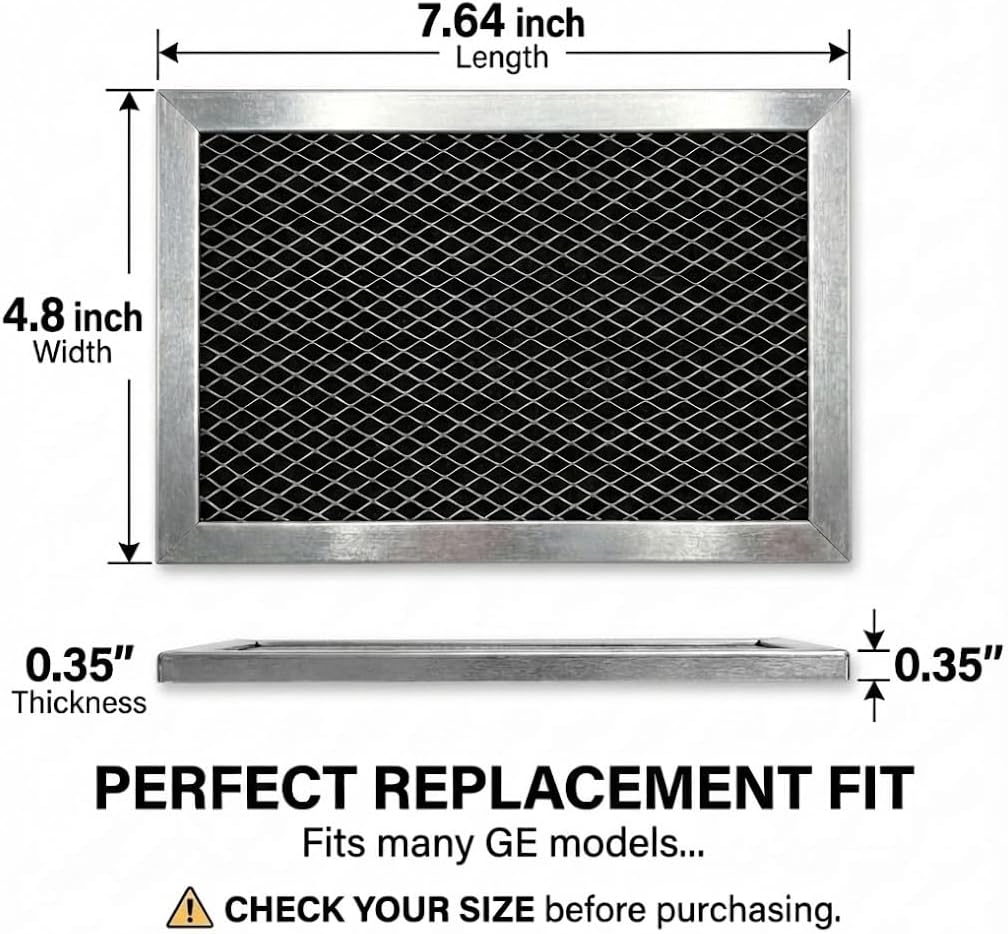Microwave Charcoal Filter for GE JVM3162RJ3SS,JVM3162RJ5SS, JVM3162RJ1SS,JVM3150SF1SS, JVM3162RJ2SS,JVM3162RJ4SS