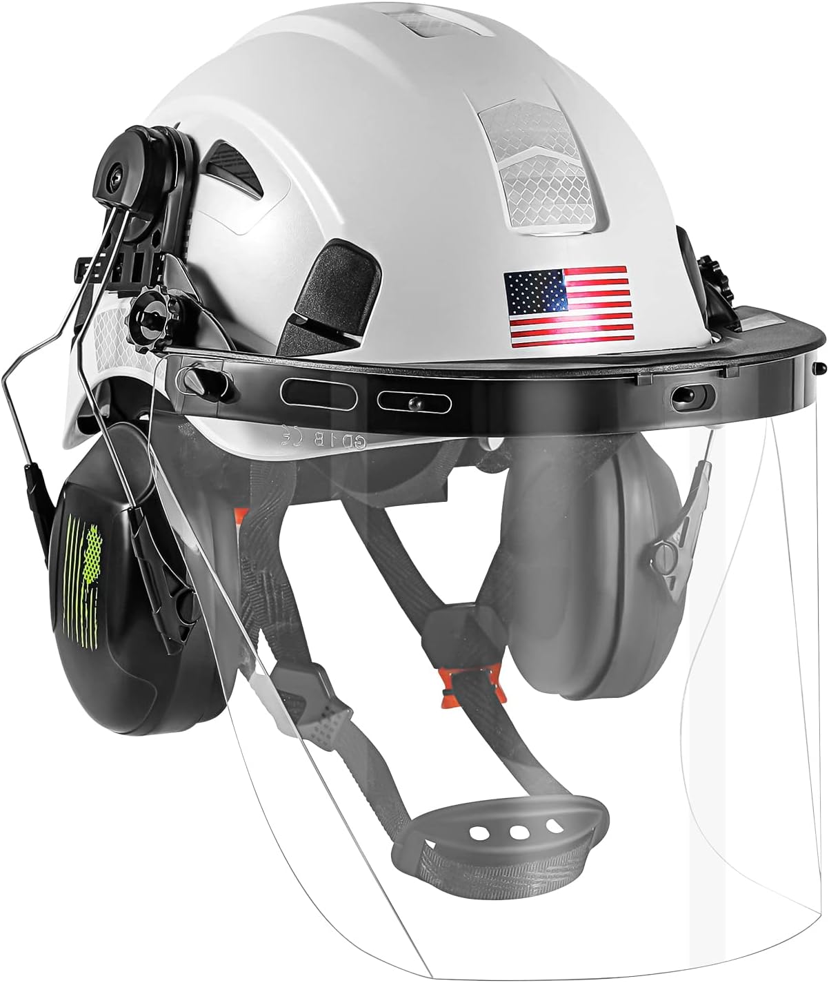 Forestry Safety Helmet Chainsaw Helmet with Polycarbonate Full Clear Visor and Ear Muffs 3 in 1 Forestry Hard Hat